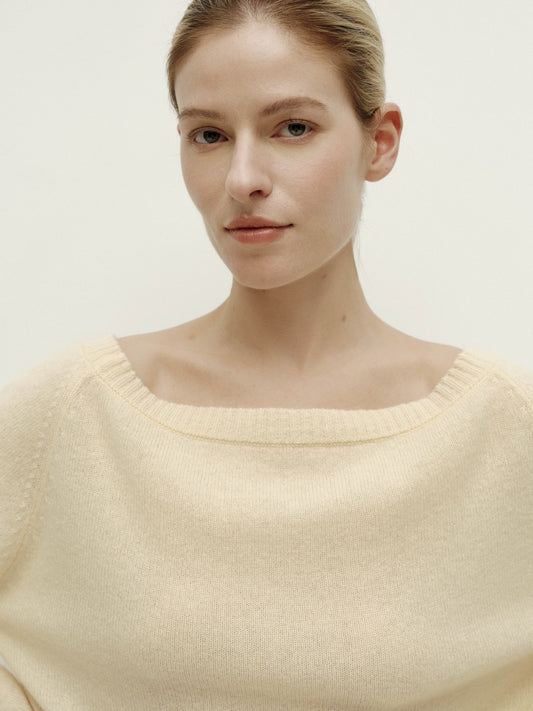 Asymmetric Shoulder Oversized Sweater-Sprout Yellow