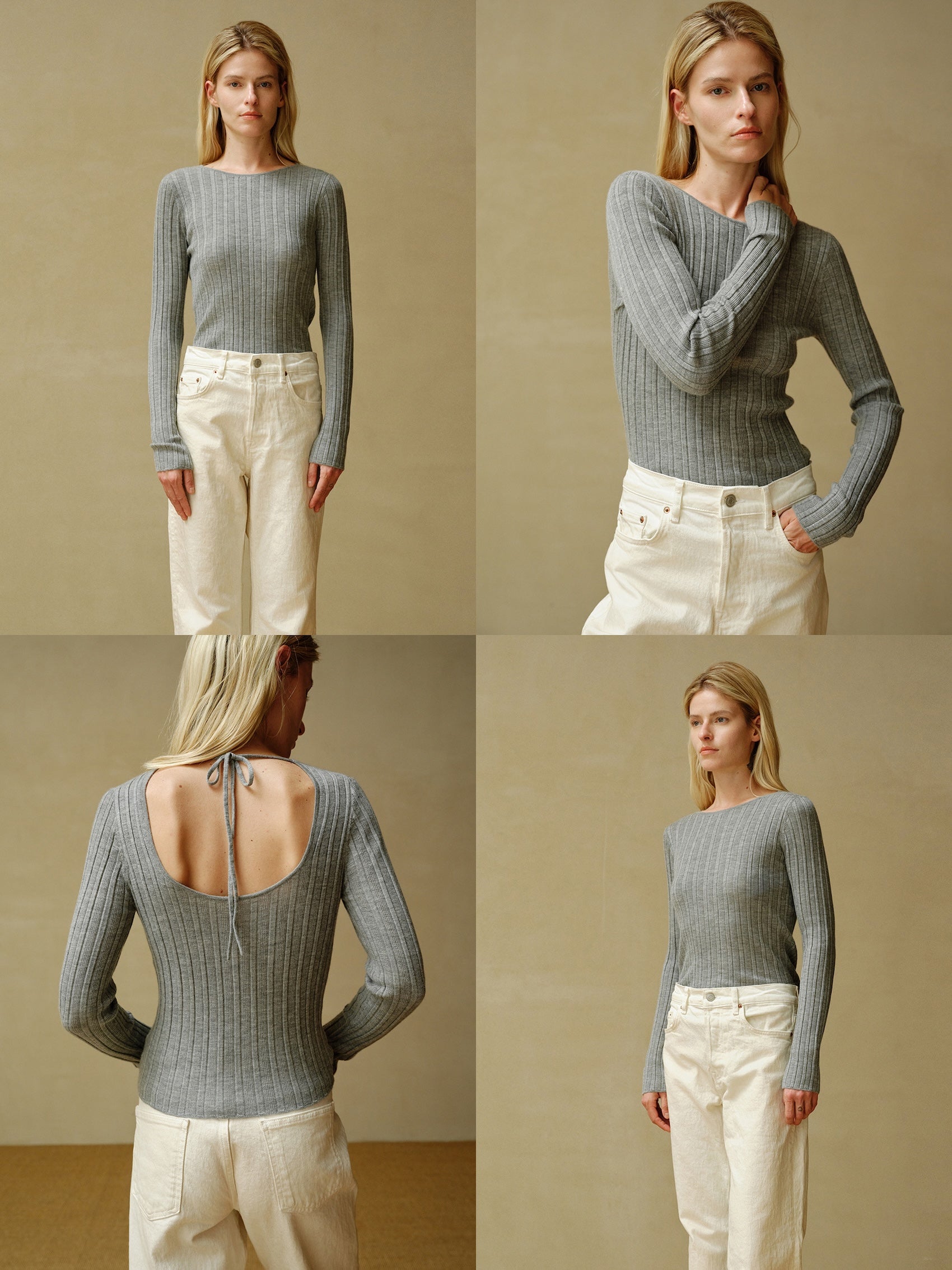 Worsted Back U Neck Tie Top