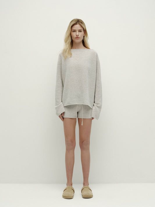 포인텔 니트 풀오버 롱슬리브-미스티 그레이