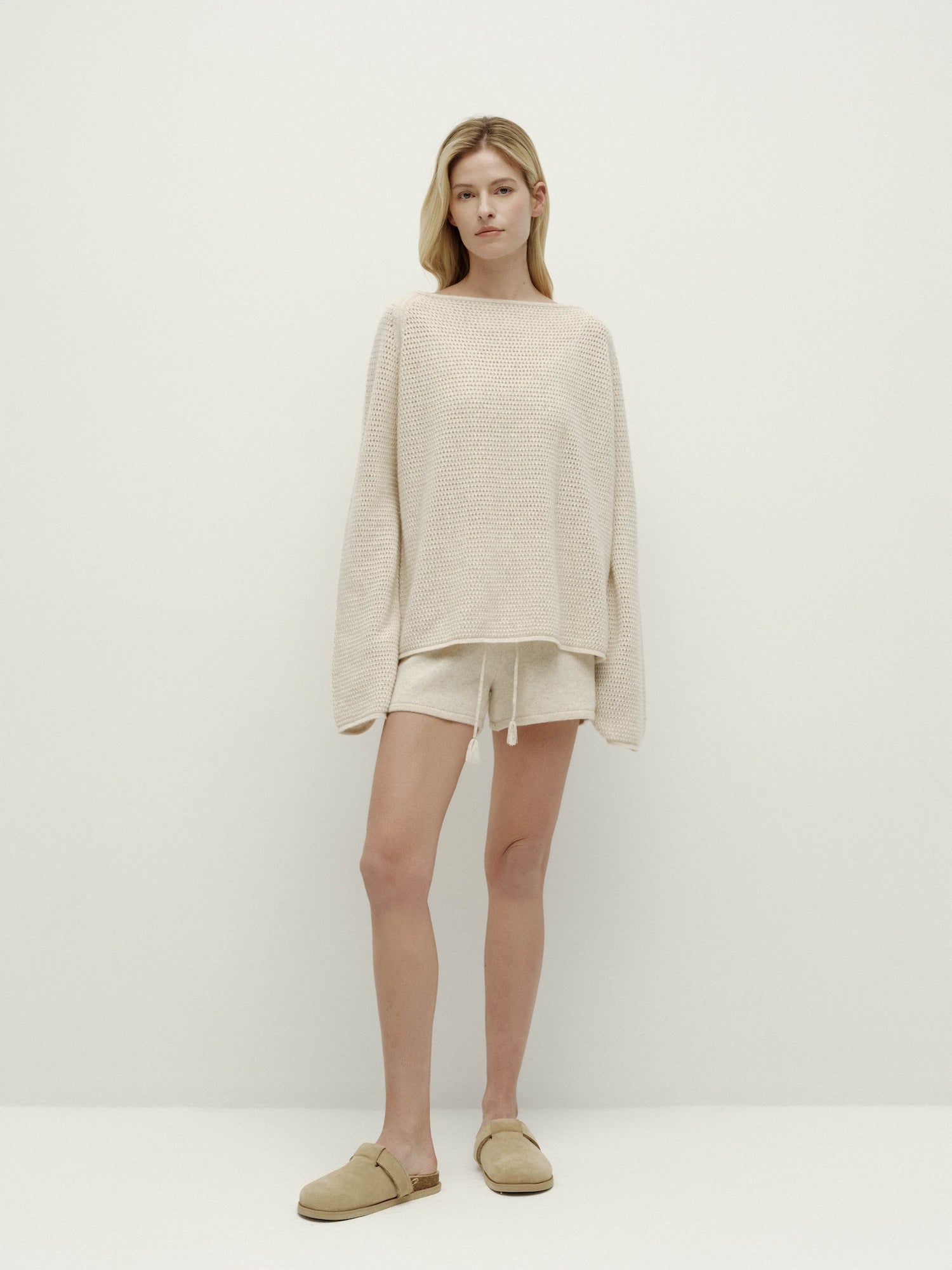 포인텔 니트 풀오버 롱슬리브-살구꽃