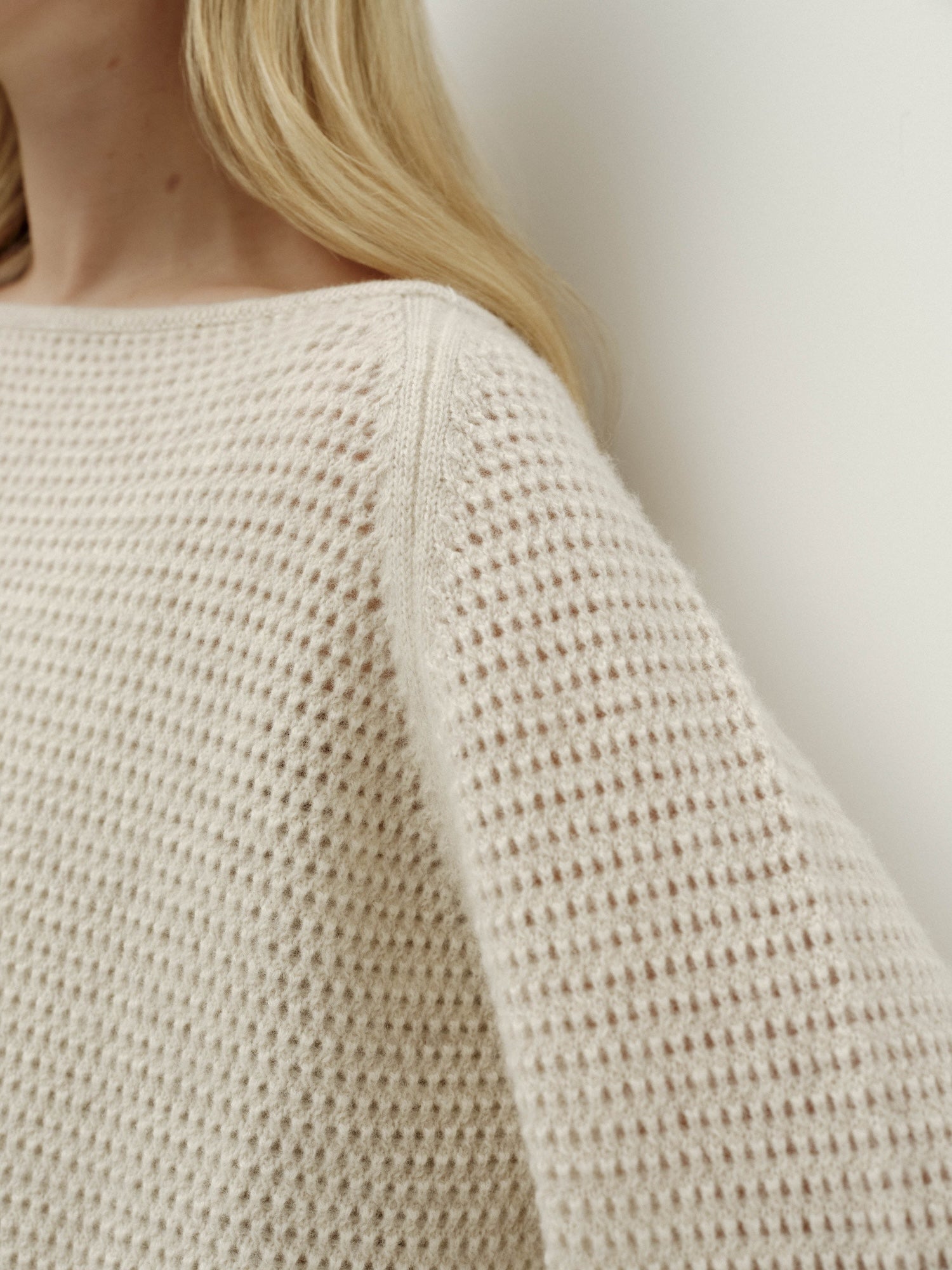 포인텔 니트 풀오버 롱슬리브-살구꽃