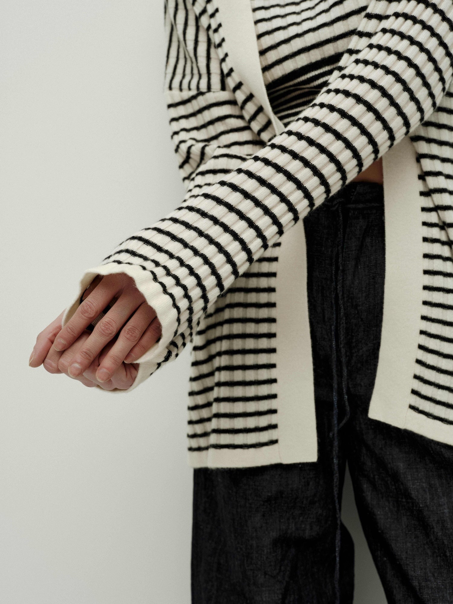 Black & White Striped Cardigan