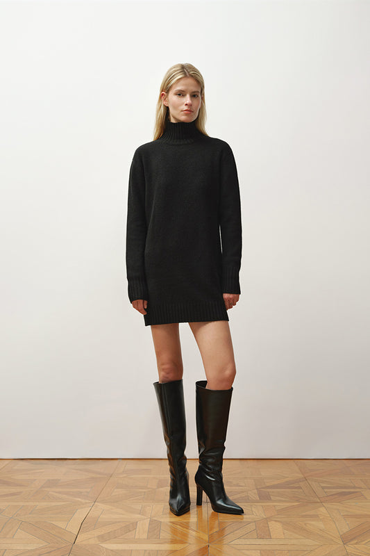 Straight Long Sweater Black