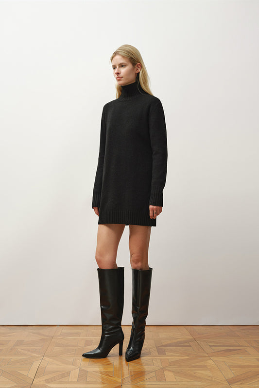 Straight Long Sweater Black