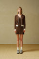 Two Tone Knit Jacket Mocha Beige