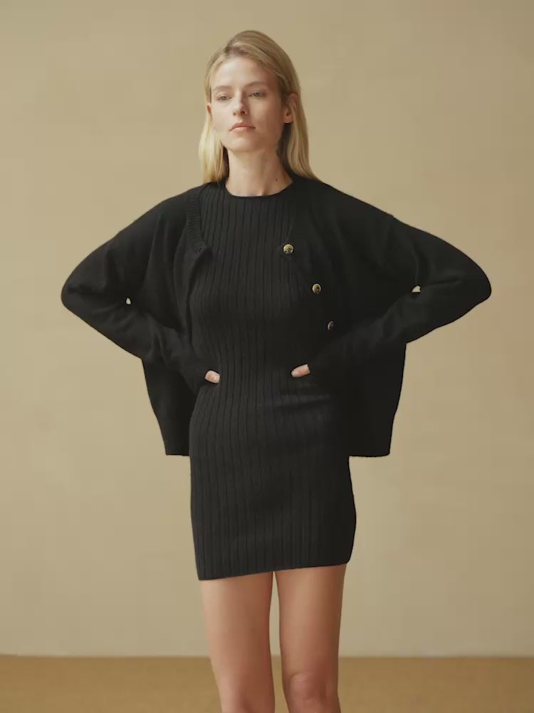 Button Down Cardigan Black